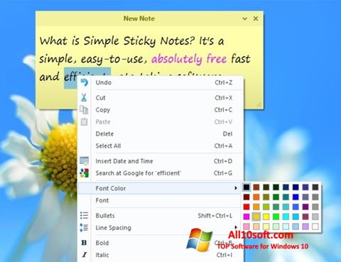 截图 Simple Sticky Notes Windows 10