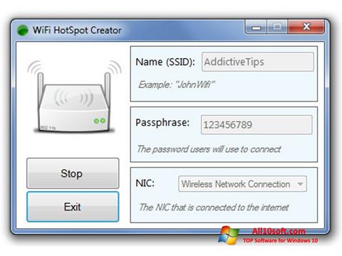 截图 Wi-Fi HotSpot Creator Windows 10