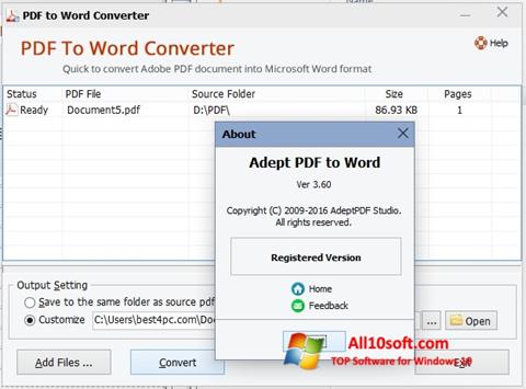 截图 PDF to Word Converter Windows 10
