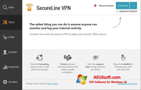 截图 Avast SecureLine VPN Windows 10