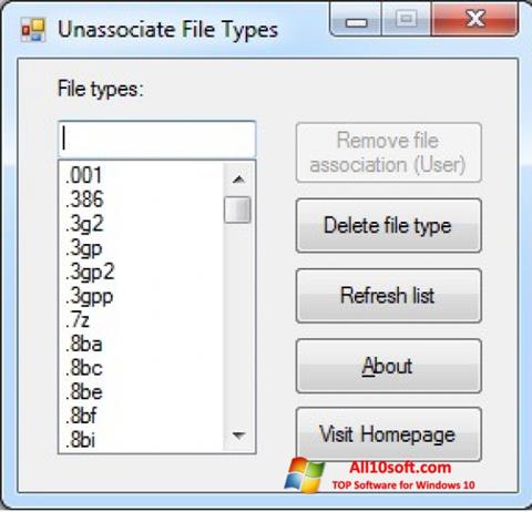 截图 Unassociate File Types Windows 10