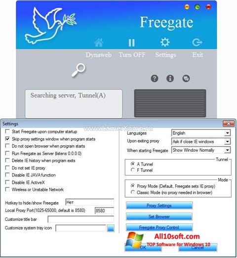 截图 Freegate Windows 10