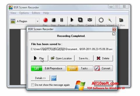 截图 BSR Screen Recorder Windows 10