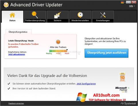 截图 Advanced Driver Updater Windows 10