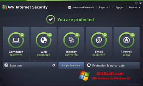 截图 AVG Internet Security Windows 10